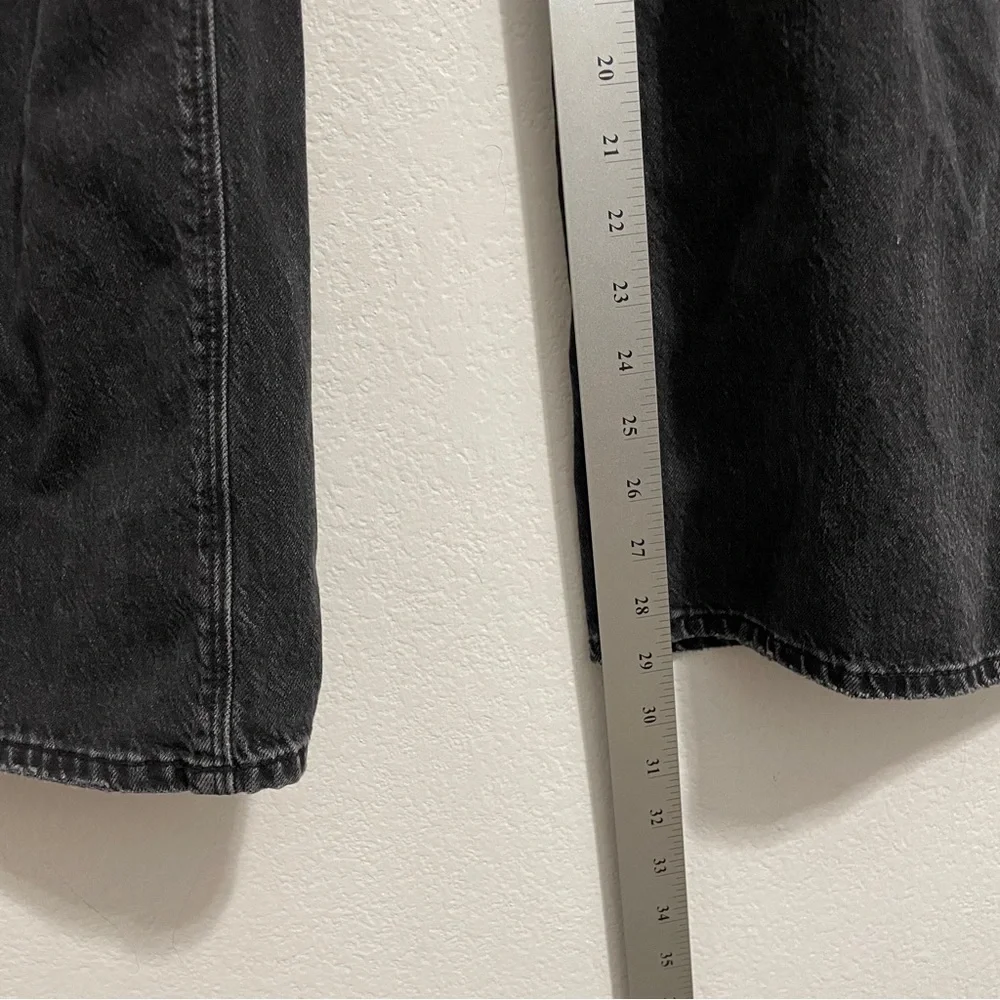 American Eagle Skater Jean High Rise Black Distressed Wide Leg Womens 6 - Picture 12 of 13